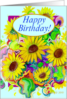 Humor, Happy Birthday, Bunch of Sunflowers card