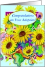 Adoption, Congrats! Bunch of Sunflowers card