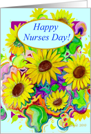 Happy Nurses Day, Bunch of Sunflowers card