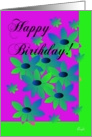 Happy Birthday! Pink and Green Posies card