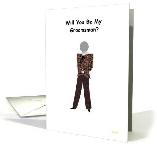 Groomsman Wedding Party Invitation, Funny Tuxedo card (596394)