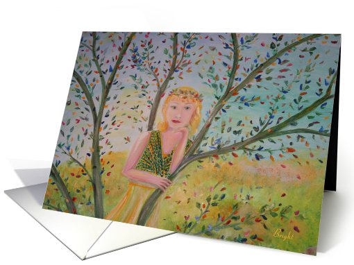 Girl Up A Tree-Whimsical card (599786)