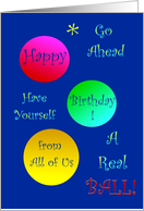 From All of Us, Happy Birthday, Have A Ball! blank inside card