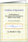 Mom, Happy Mother’s Day, Certificate of Appreciation card