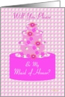 Maid of Honor, Wedding Party Invitation, Floral Cake card