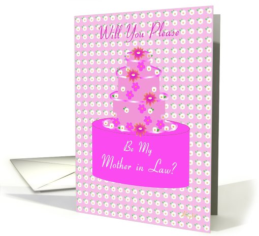 Mother in Law, Wedding Party Invitation, Floral Cake card (607952)