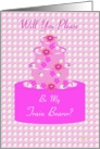 Train Bearer, Wedding Party Invitation, Floral Cake card