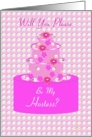Hostess, Wedding Party Invitation, Floral Cake card