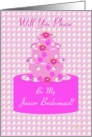 Junior Bridesmaid, Wedding Party Invitation, Floral Cake card