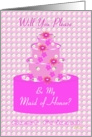 Best Friend, Maid of Honor, Wedding Party Invitation, Floral Cake card