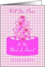 Cousin, Maid of Honor, Wedding Party Invitation, Floral Cake card