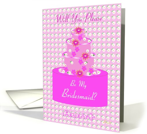 Aunt, Bridesmaid, Wedding Party Invitation, Floral Cake card (608106)