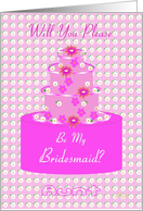 Aunt, Bridesmaid, Wedding Party Invitation, Floral Cake card