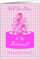 Daughter, Bridesmaid, Wedding Party Invitation, Floral Cake card