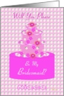 Niece, Bridesmaid, Wedding Party Invitation, Floral Cake card