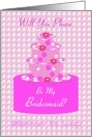Sister in Law, Bridesmaid, Wedding Party Invitation, Floral Cake card