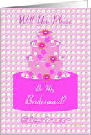 Sister, Bridesmaid, Wedding Party Invitation, Floral Cake card