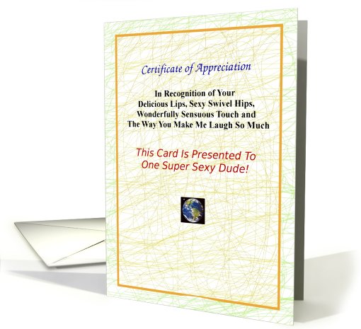 Sexy, Adult,Thank You, Certificate of Appreciation card (608609)