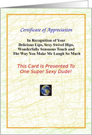 Sexy, Adult,Thank You, Certificate of Appreciation card