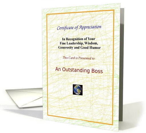 Boss's Day, Certificate of Appreciation card (608963)