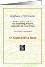 Boss’s Day, Certificate of Appreciation card