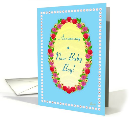 Announcing A New Baby Boy! Garden Oval card (610063)