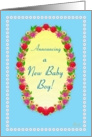 Announcing A New Baby Boy! Garden Oval card