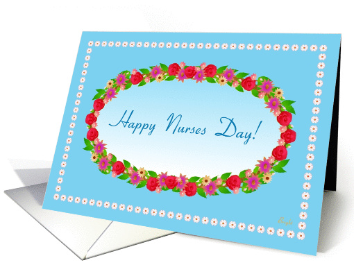 Happy Nurses Day! Garden Wreath card (611001)
