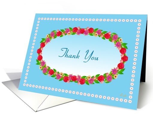 Thank You!  Help and Support, Garden Wreath blank inside card (611268)