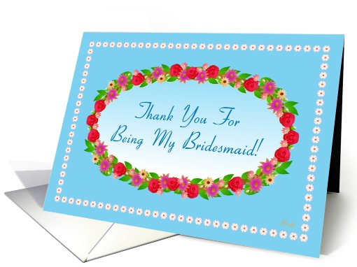Thank You for Being My Bridesmaid, Garden Wreath card (611270)