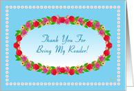 Thank You for Being My Reader, Garden Wreath card