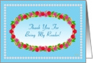 Thank You for Being My Reader, Garden Wreath card