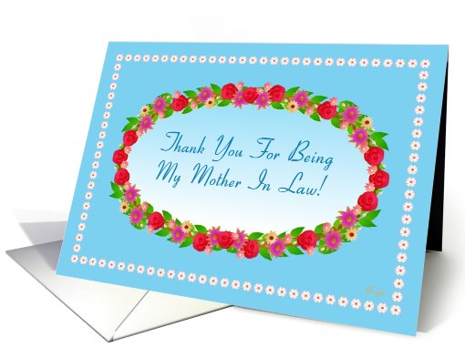 Thank You for Being My Mother In Law, Garden Wreath card (611303)