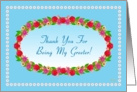 Thank You for Being My Greeter, Garden Wreath card
