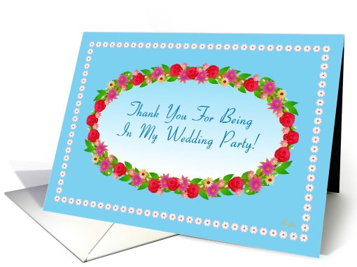 Thank You for Being In MY Wedding Party, Garden Wreath card (611331)