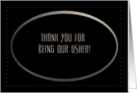 Usher,Thank You for Being Our Usher, Modern Oval card