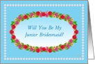 Jr. Bridesmaid,Wedding Party Invitation,Flower Garden Wreath card