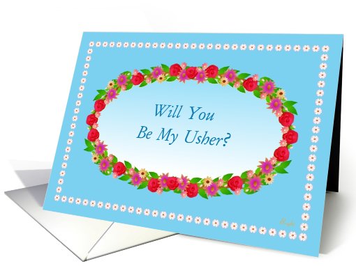 Usher,Wedding Party Invitation,Flower Garden Wreath card (611612)