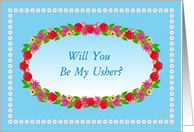 Usher,Wedding Party Invitation,Flower Garden Wreath card