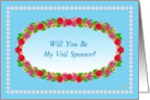 Veil Sponsor,Wedding Party Invitation,Flower Garden Wreath card