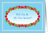 Coin Sponsor,Wedding Party Invitation,Flower Garden Wreath card
