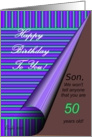 50,Son,Happy Birthday, Under the Rug card