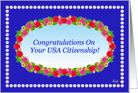 Congrats,USA Citizenship, Floral Wreath card