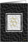 Dude, Happy Birthday! Silver and Black with Bronze Designer Card for Him card
