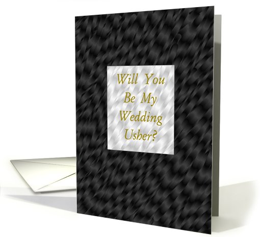 Be My Usher, Wedding Party Invitation, Silver and Black... (615450)