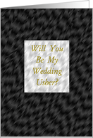 Be My Usher, Wedding Party Invitation, Silver and Black with Bronze Designer Card