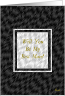 Best Man Wedding Invitation, Bridal Party, Silver and Black with Bronze Designer Card