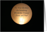 Happy Birthday, Lantern Light - Adult Funny card