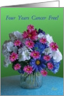Congratulations! 4th Year Cancer Free Anniversary Bouquet card