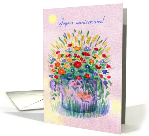 French Birthday Card, Joyeux anniversaire! Sprinkling Can... (620385)